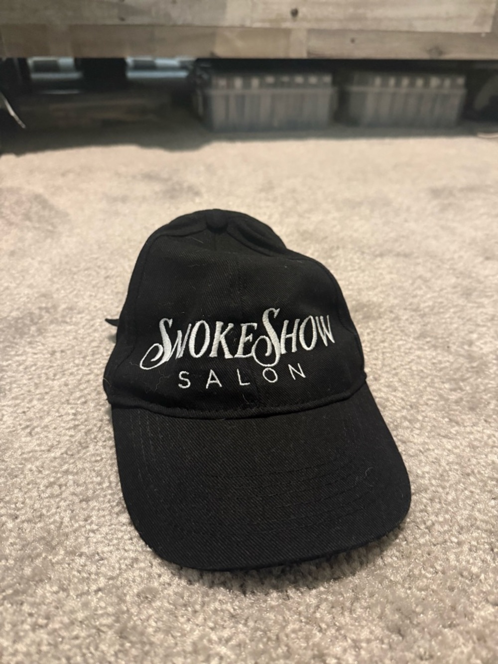 Smoke Show Salon Black Embroidered Baseball Cap